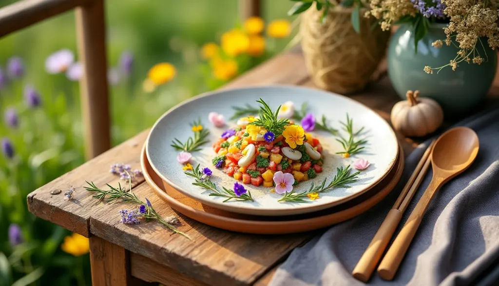 Équilibre entre esthétique et écologie dans la présentation des plats
