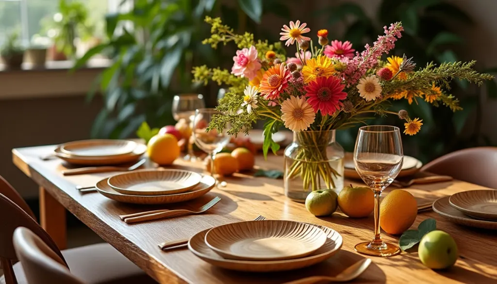 Idées de décoration de table écoresponsables