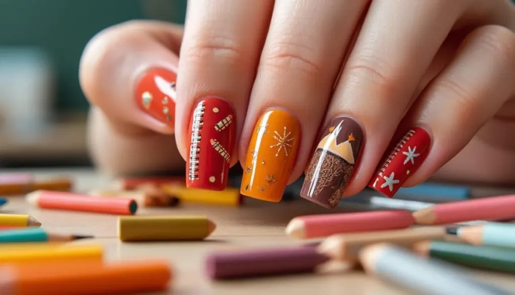 square back to school nails: the perfect shape for a sharp start ✏️💅