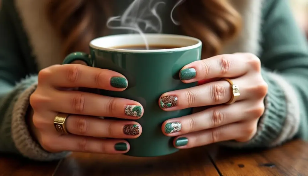 Brew-tiful Starbucks Teacher Nails for Coffee-Loving Educators ☕🍎💅