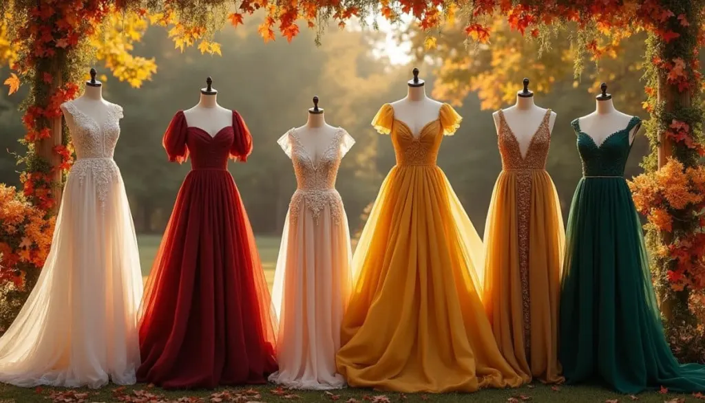 Bold Fall Wedding Dress Colors 🍂✨: Breaking Tradition in Style