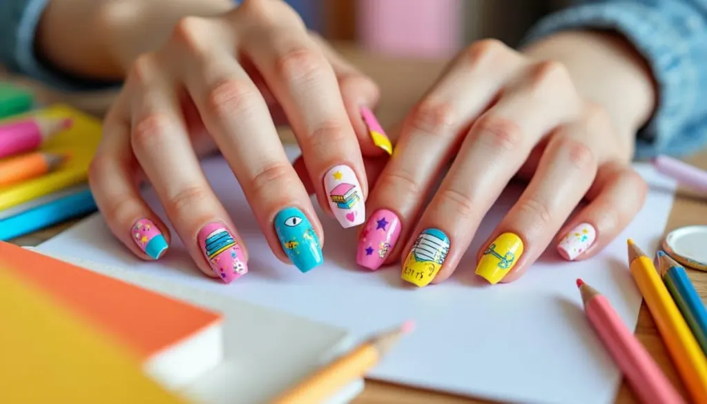 Classroom Chic: Fun Acrylic Nail Designs for School ✏️💅