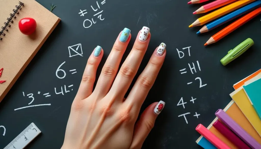 Chalkboard Chic: Trendy Back-to-School Nail Designs for Teachers 2025 ✏️🍎