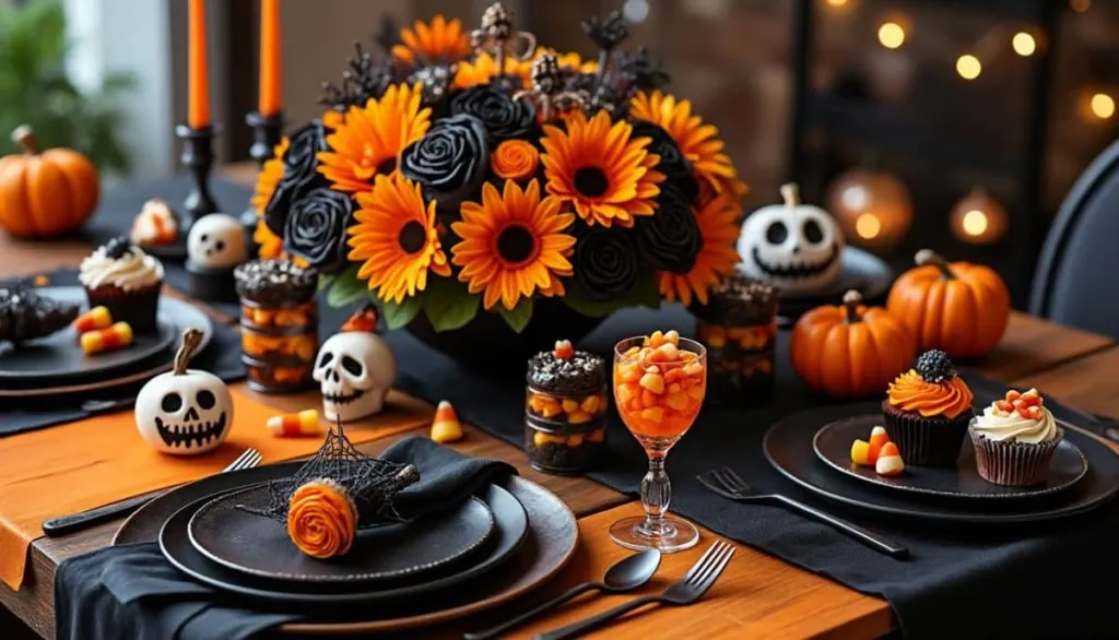 Spooky Chic: Black & Orange Halloween Napkins 🎃🖤