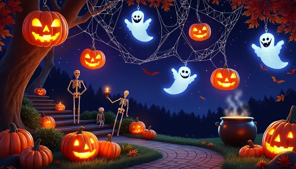 Spooky Glow: Hanging Ghost & Pumpkin Lights for Halloween 🎃👻✨