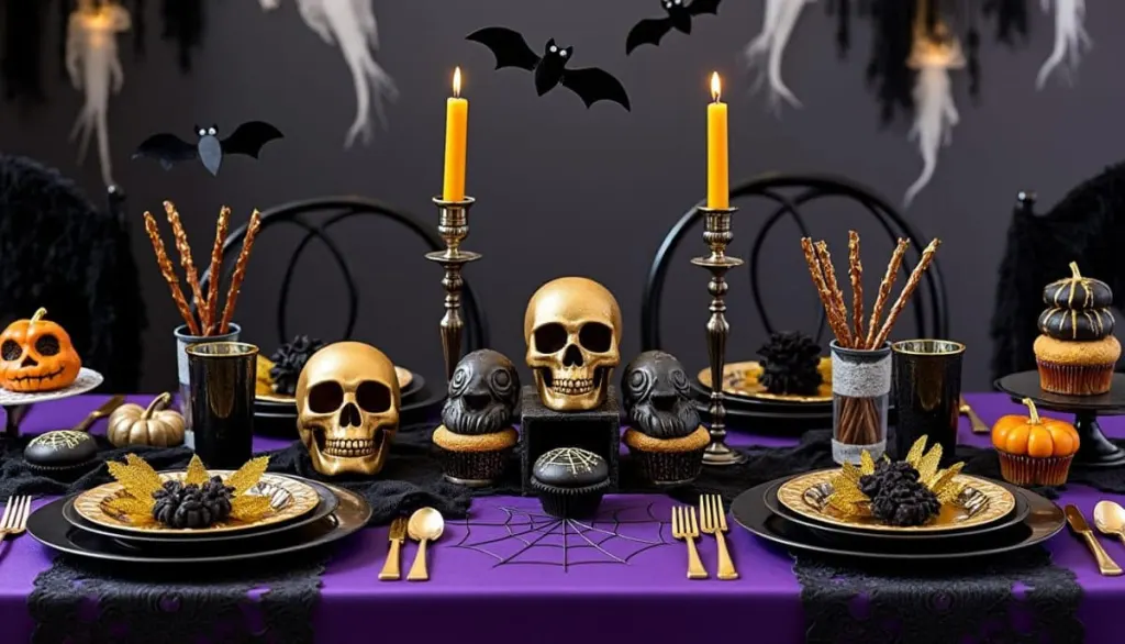 Spooktacular Black & Gold 🎃👻 Halloween Tableware Ideas