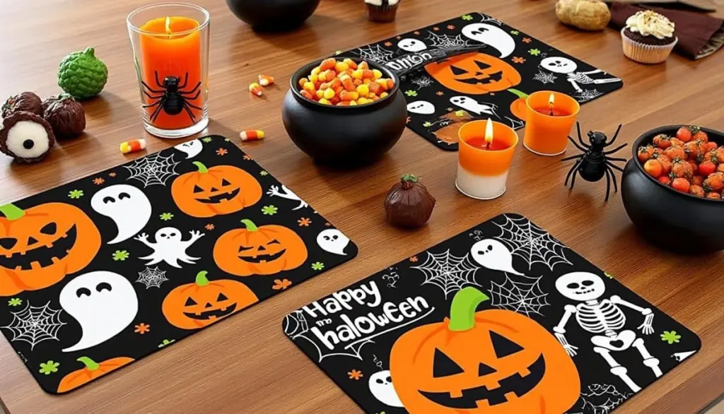 Spooky & Sustainable: Individual Washable Halloween Placemats 👻🧺