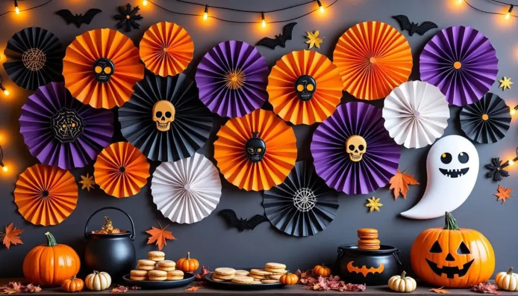 Spooky Paper Fans: DIY Halloween Wall Decorations 🎃👻