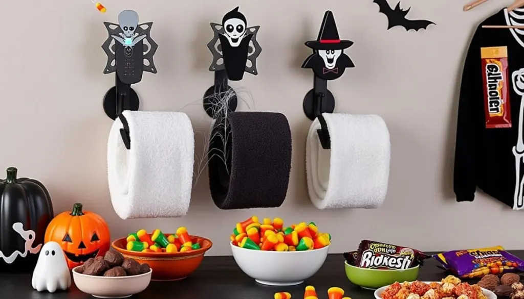 Spooky Chic: 🧺🧙‍♀️ Halloween Towel Holders for Your Wall