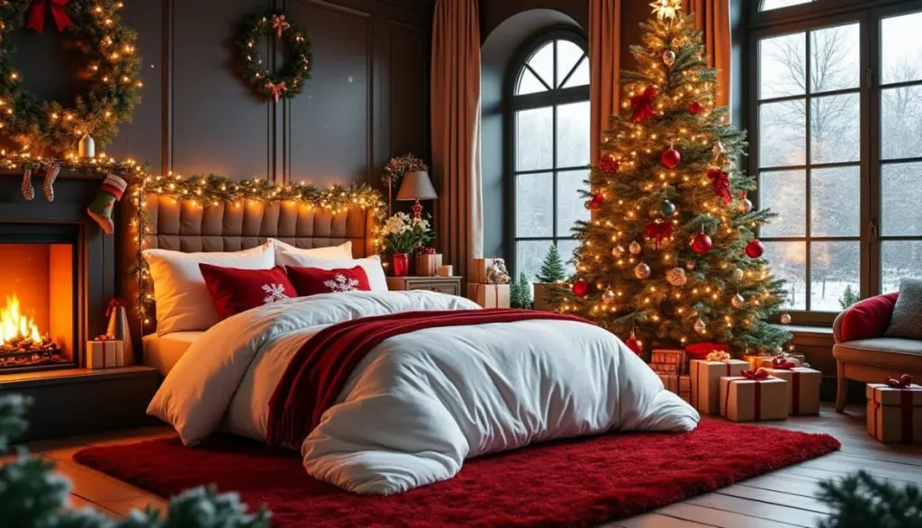 🎄 Cozy Christmas Bedroom: Sleep in Festive Style! ✨