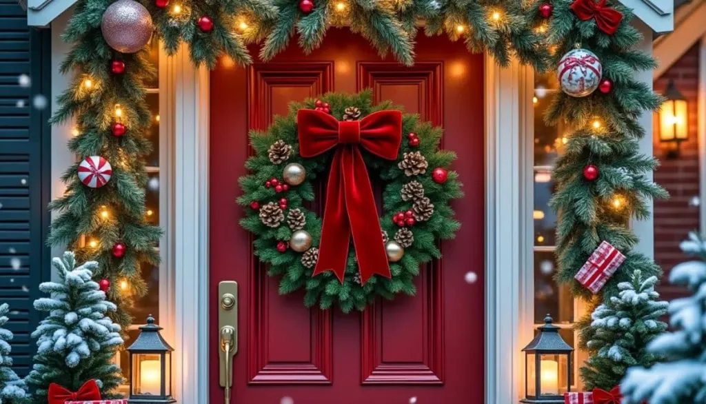 🎄 Festive Door Decor: Wreaths & More Magic 🎅