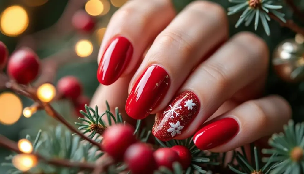 Festive Red Nails 🎄✨: Classic Holiday Colors