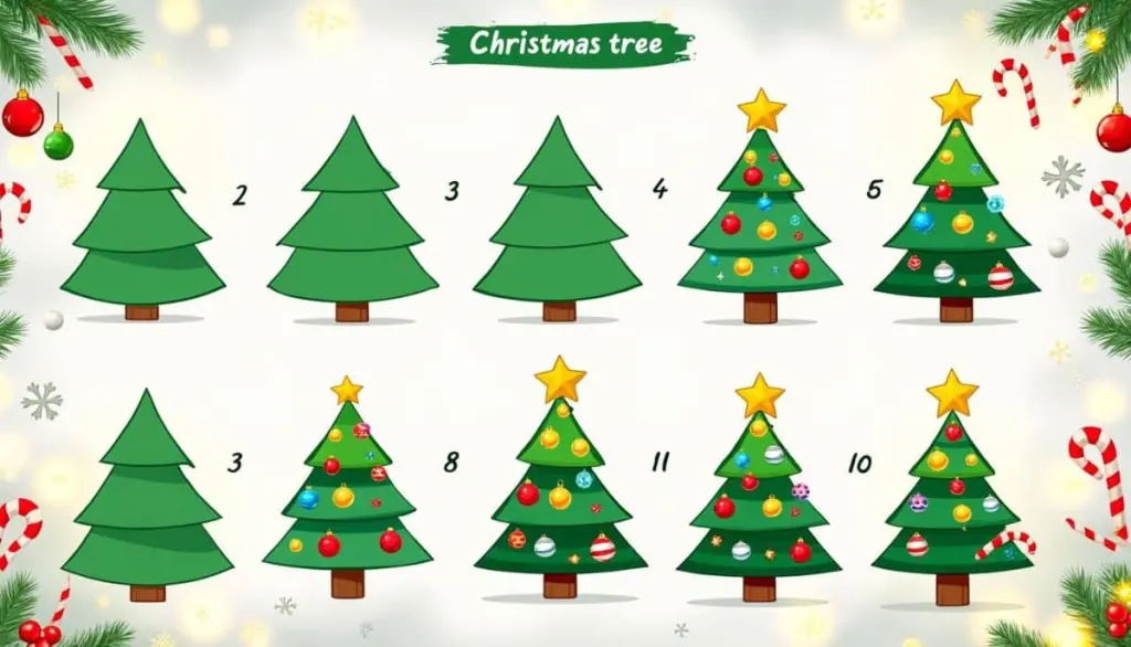 🎄 Easy Christmas Tree Drawing: Step-by-Step Guide ✏️