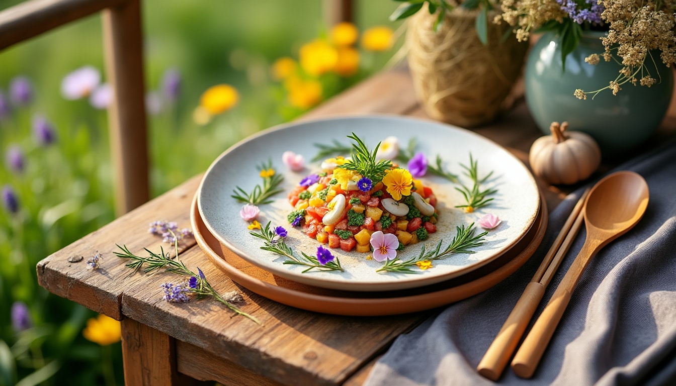 Équilibre entre esthétique et écologie dans la présentation des plats