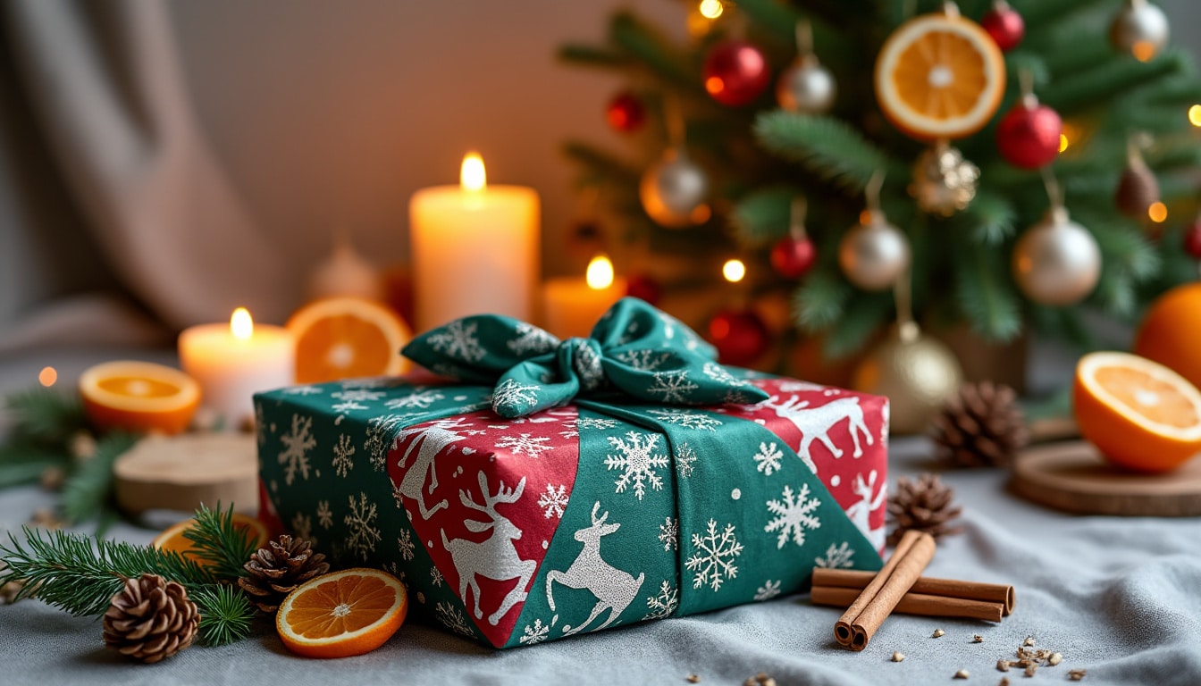 Célébrer un Noël zéro déchet : Guide pratique pour emballer vos cadeaux avec la méthode Furoshiki