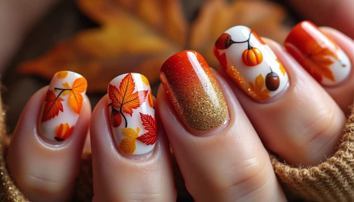 discover 13 stunning nail art ideas that perfectly capture the cozy and colorful vibes of fall. from warm hues to leafy designs, get inspired for your next manicure this autumn season!
