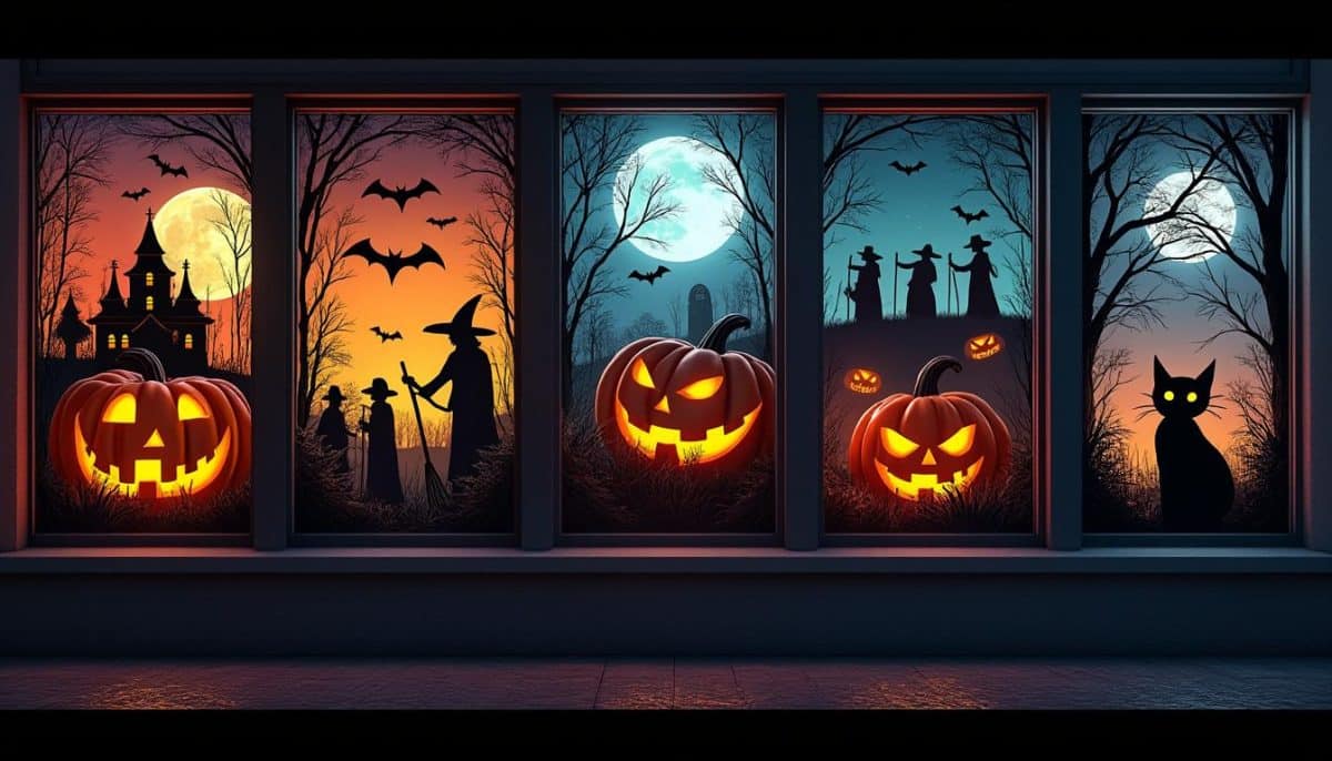 download 5 free halloween window drawing templates to decorate your home. easy-to-use designs for spooky, fun, and creative window art. perfect for kids and adults!