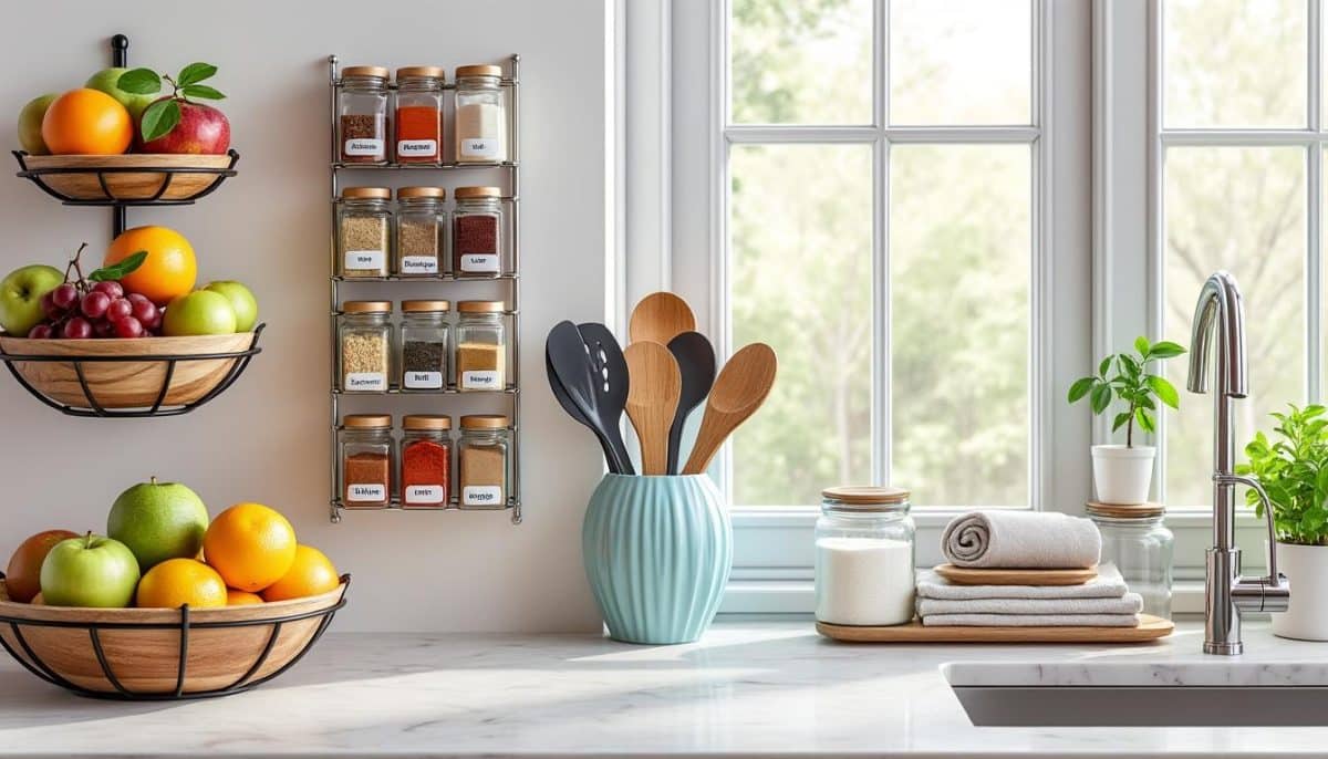 discover 5 quick and easy kitchen counter storage solutions to declutter your space, maximize efficiency, and keep your kitchen looking neat and organized.