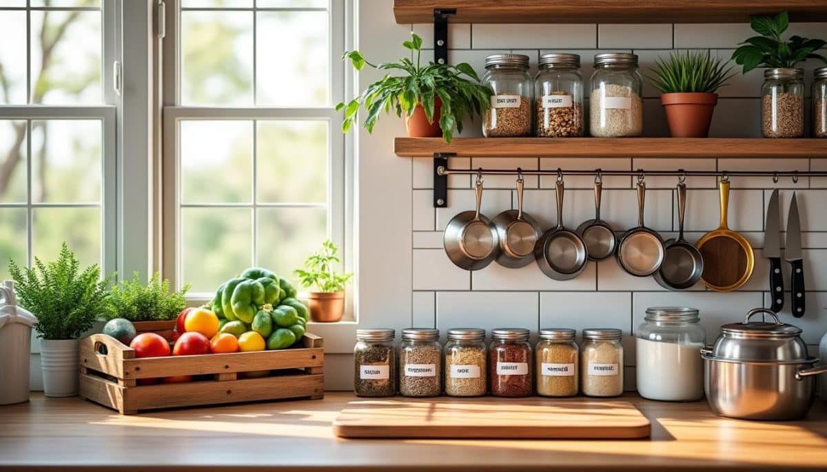 discover 6 easy kitchen storage ideas that help you organize your space and save money. perfect for maximizing small kitchens and keeping your essentials tidy without breaking the bank!