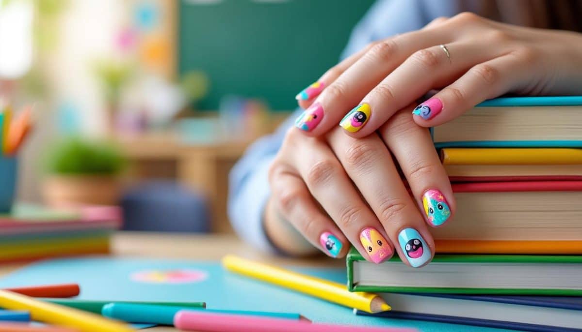 discover cute and creative nail ideas perfect for elementary teachers! these kid-friendly nail designs will brighten your classroom and delight your students. get inspired and make your nails classroom-ready!