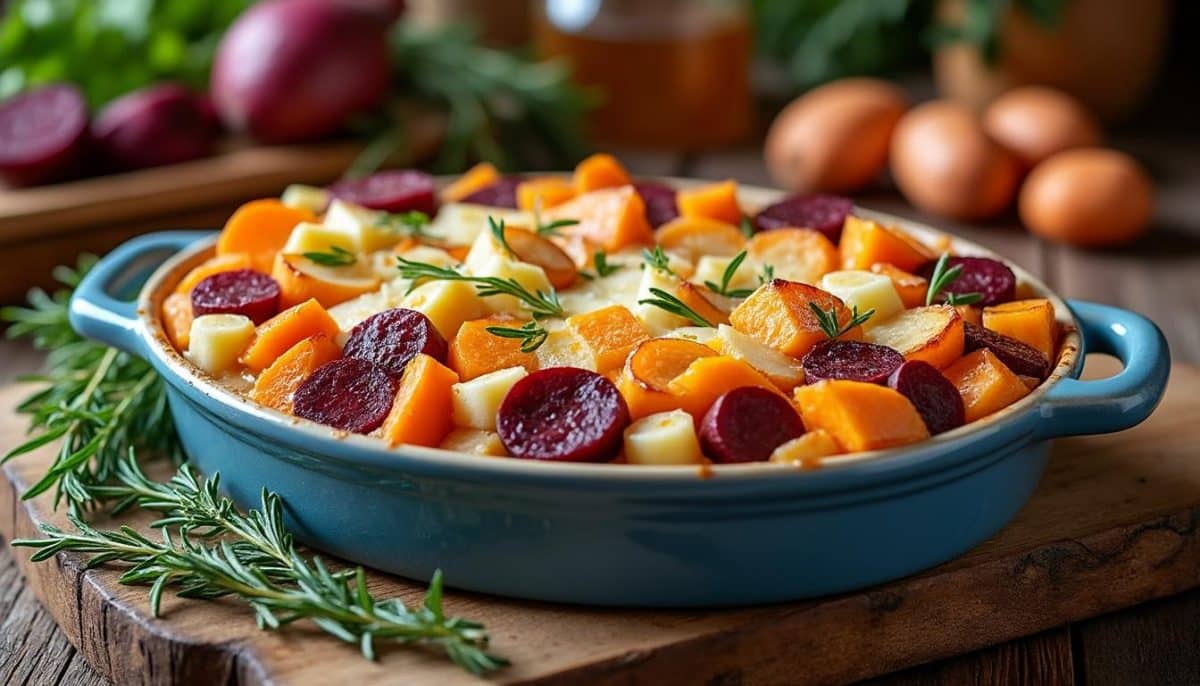 discover a delicious root vegetable gratin recipe that combines layers of tender veggies in a creamy, cheesy sauce. this impressive side dish is perfect for holidays, dinner parties, or any meal where you want to wow your guests.