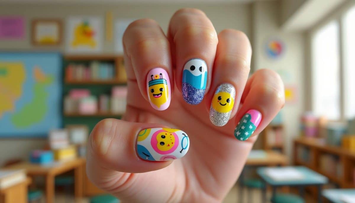 Cheerful Smile Nail Designs for a Bright School Year 😊💅