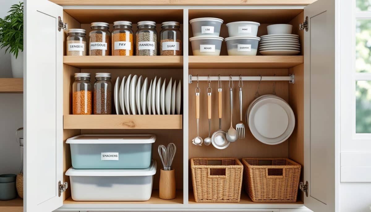 discover 5 easy and budget-friendly kitchen cabinet organization ideas under $25. transform your kitchen space with simple tips for a clutter-free and organized home.