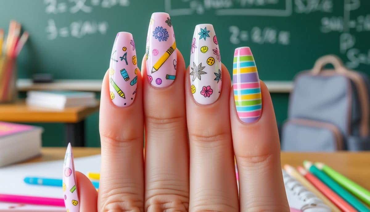 Back-to-School Acrylic Nails That Last All Semester ✏️💅