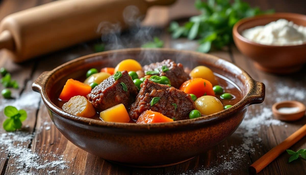 enjoy a gluten-free beef stew that's thick, hearty, and packed with comforting flavors. perfect for cozy nights, this classic dish is made with tender beef, fresh vegetables, and no gluten.