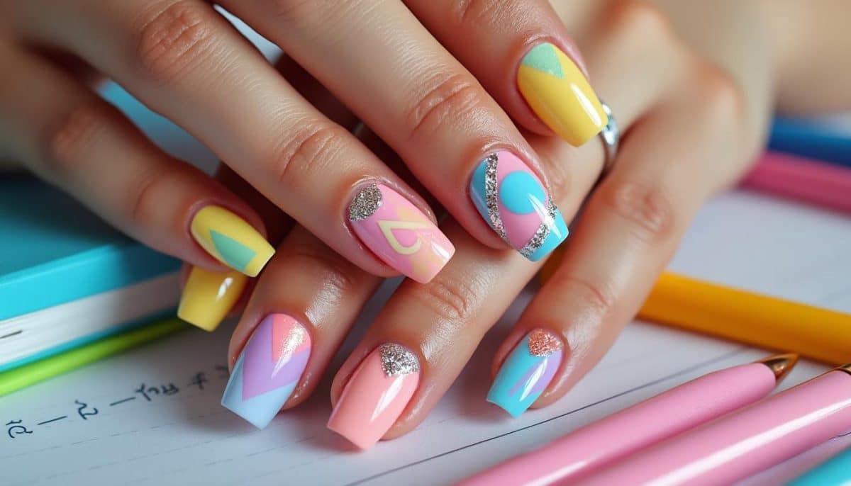 🎒 Square Acrylic Nails: Perfect Back-to-School Style ✨