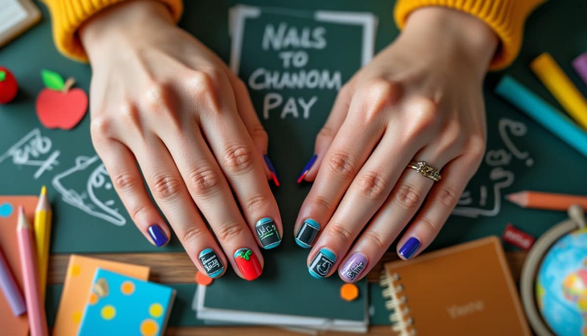 Chalkboard Chic: Back-to-School Nail Inspo for Teachers 🍎✏️