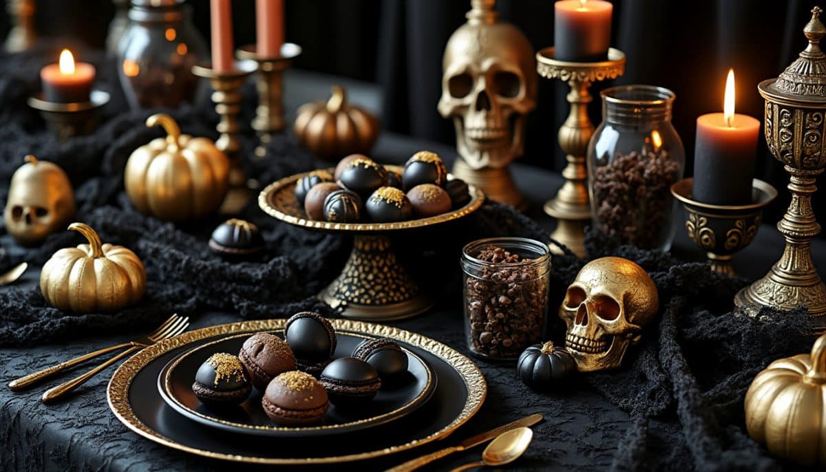 Budget Black & Gold Halloween Decor Ideas for Gothic Glam 🦇✨