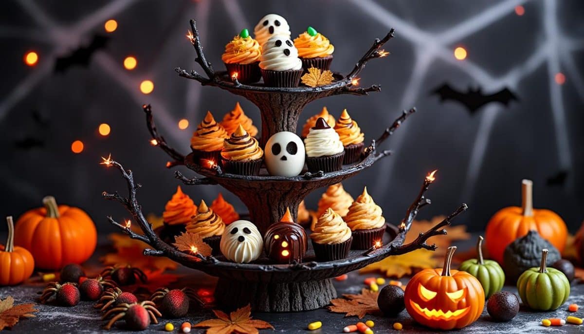 Spooky 3-Tier Stands: Halloween Cupcake & Finger Food Ideas 🧁🎃