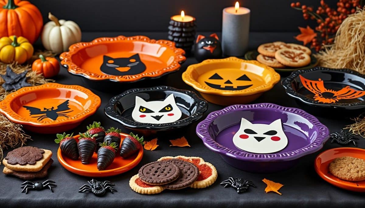 Spooky & Stylish: 🍂👻 Decorative Ceramic Halloween Pie Dishes for Festive Baking