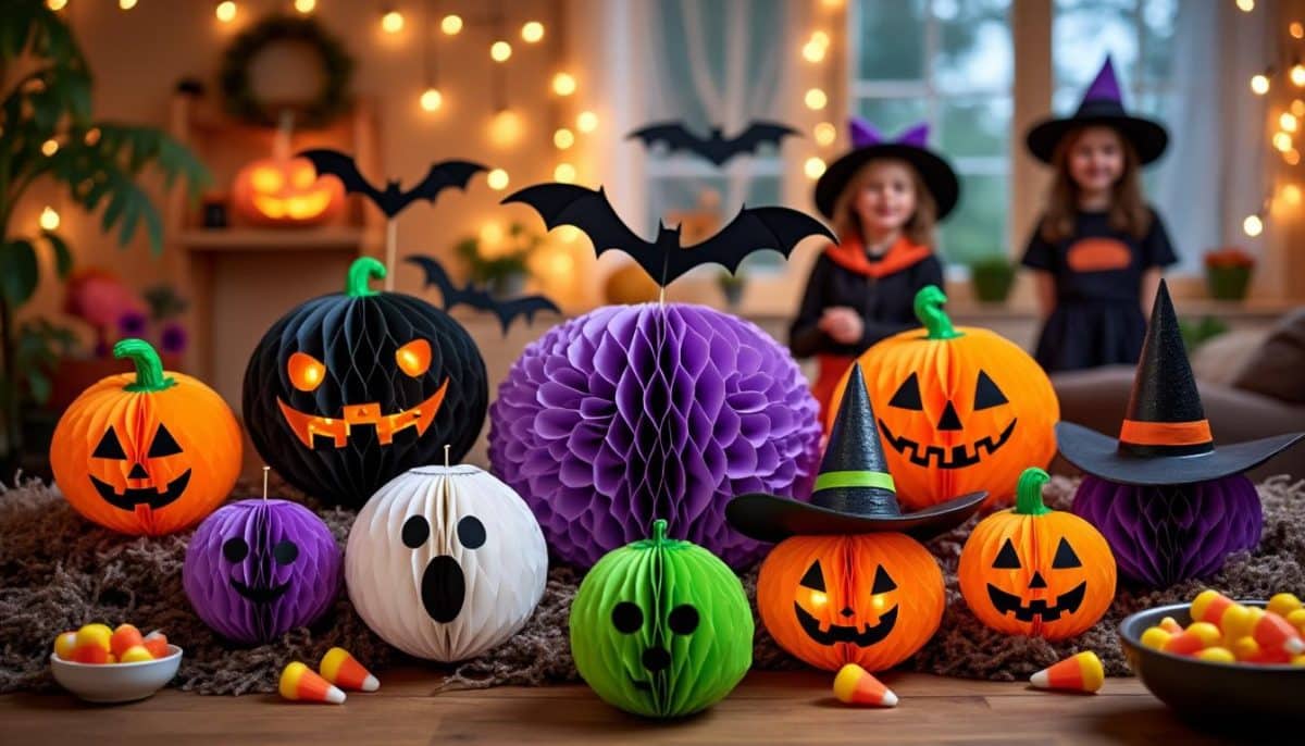 Spooky Style: Honeycomb Balls π The Perfect Halloween Paper Decor!