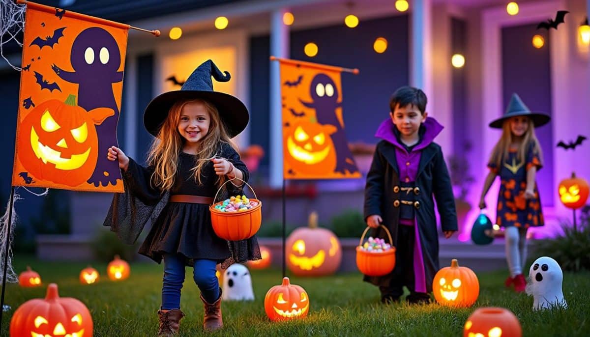 🎃🦇 Windproof Outdoor Halloween Flags: Spooky Decor That Stays Put! 💨
