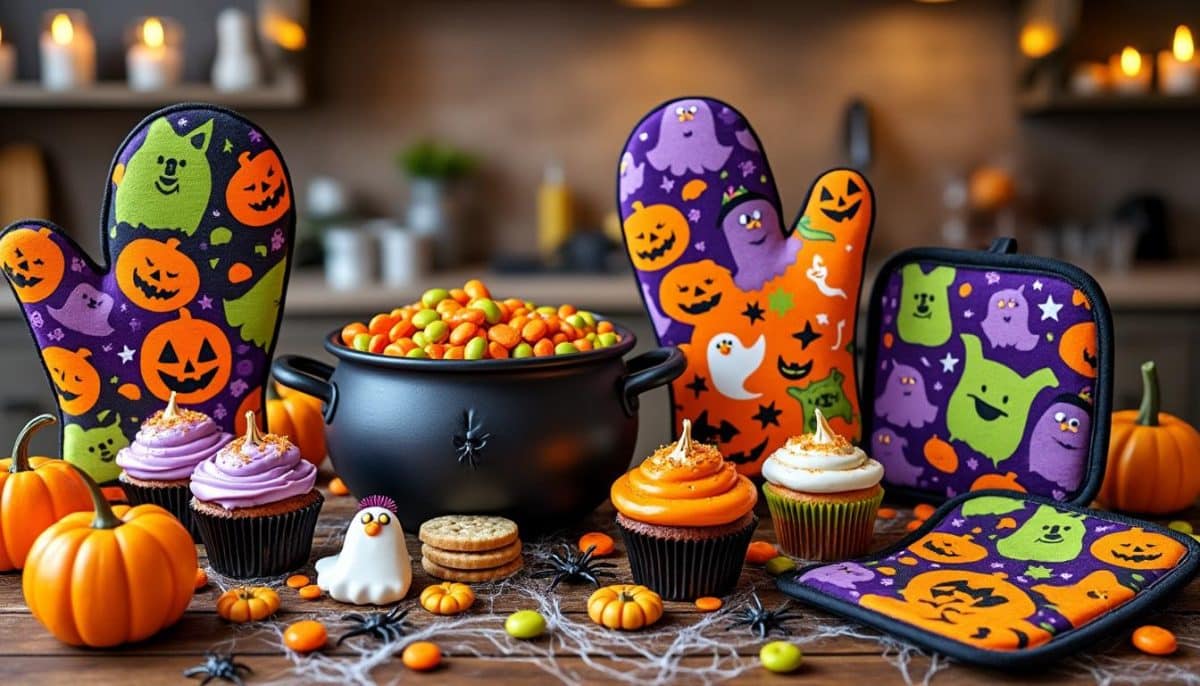 Spooky Kitchen Essentials: Halloween Oven Mitts & Pot Holders 🎃🖤