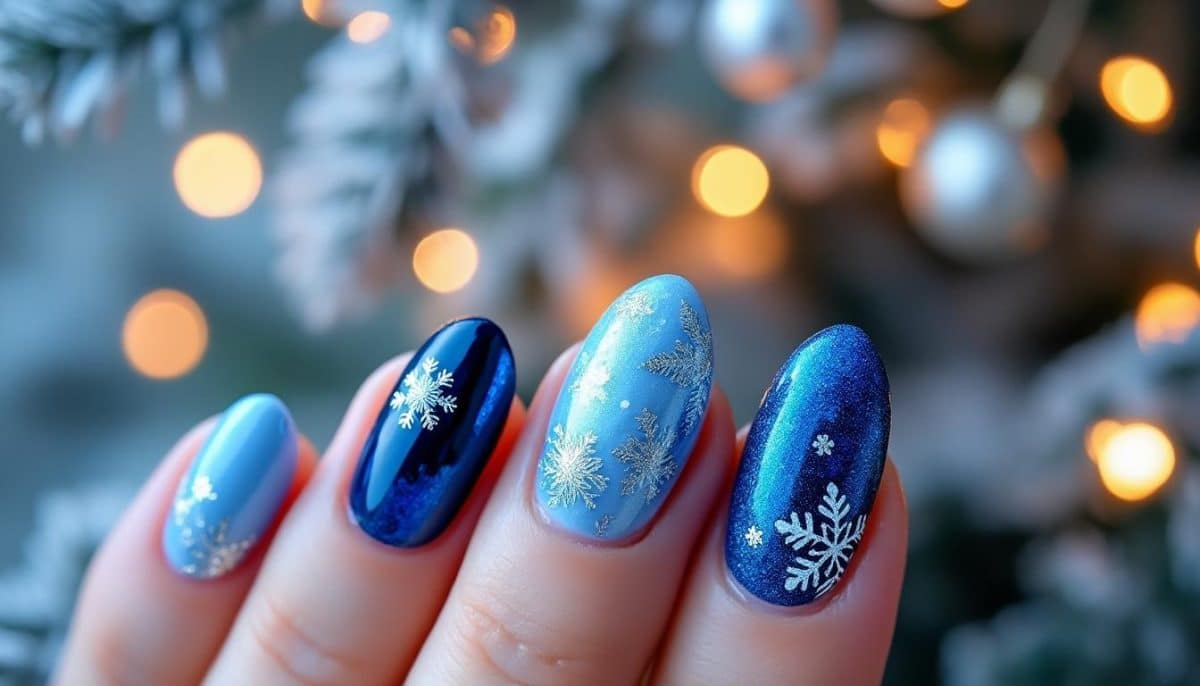 βοΈ Blue Christmas Nails: Chill Winter Designs π