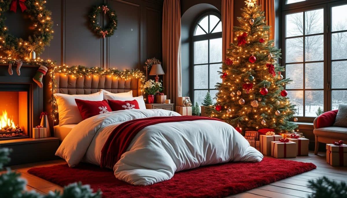 π Cozy Christmas Bedroom: Sleep in Festive Style! β¨