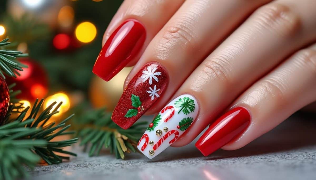 β¨ Festive Acrylic Nails: Long-Lasting Christmas Designs π
