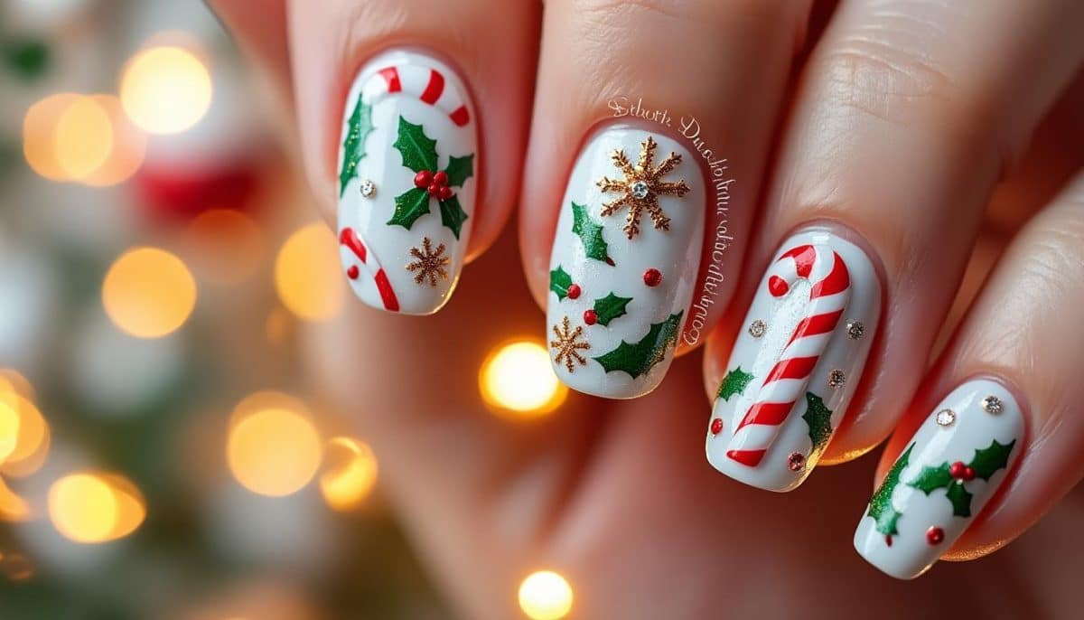 π Festive Short Nails: Perfect Christmas Designs π