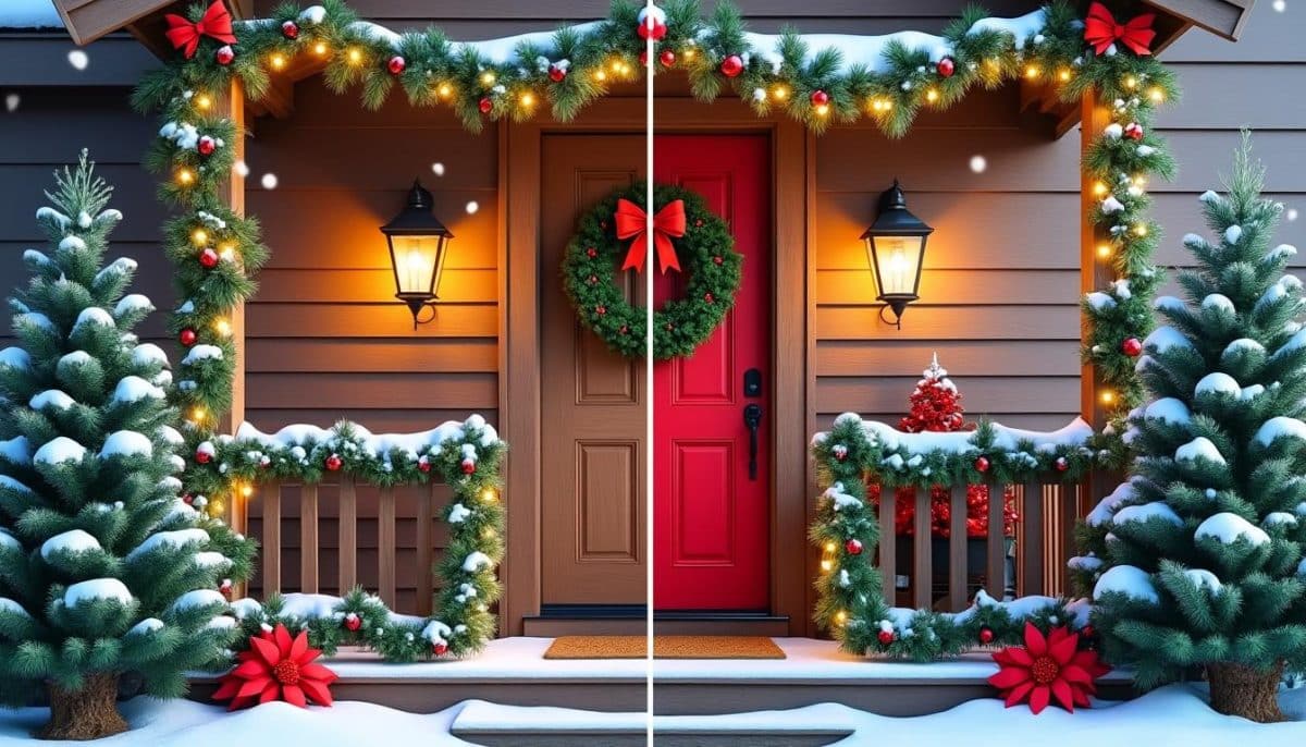 transform your porch from plain to festive with christmas decorating ideas. discover tips and inspiration for creating a beautiful and welcoming holiday entryway.