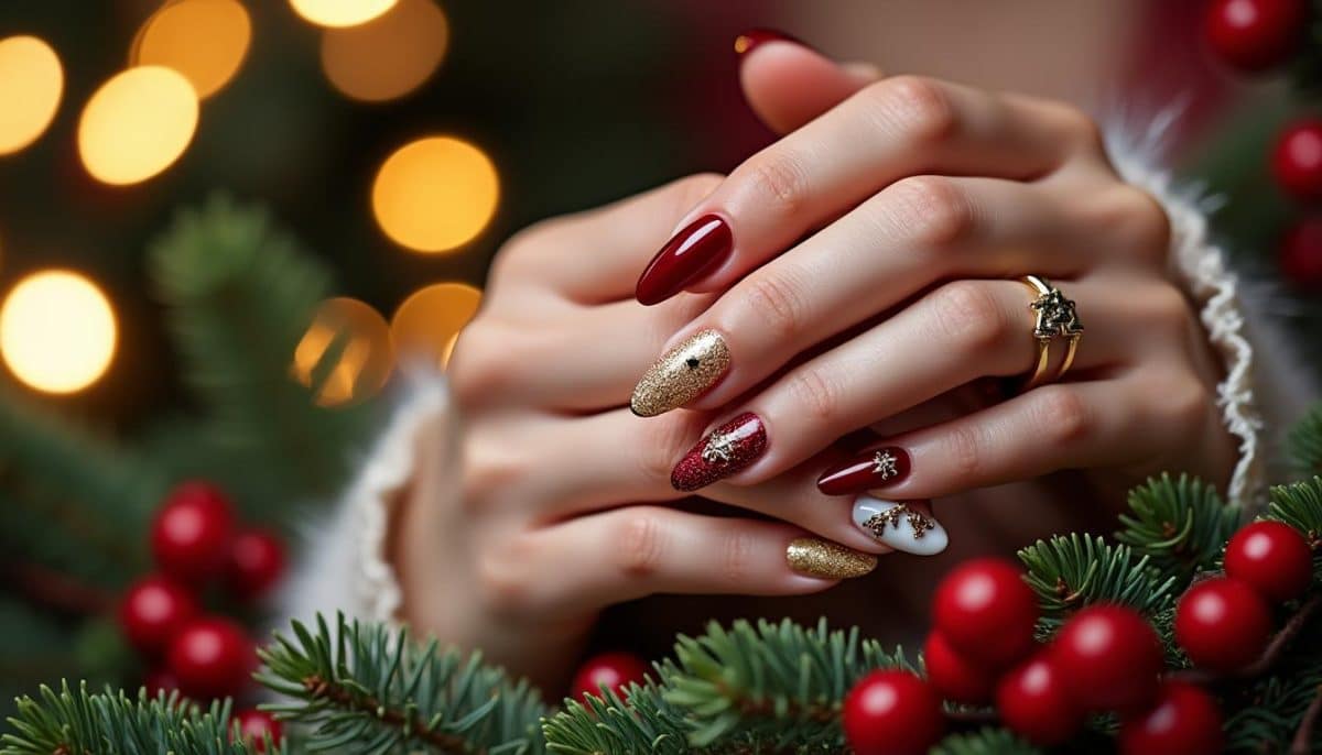 Chic Christmas Nails β¨: Elegant Ideas for Holiday Glam π