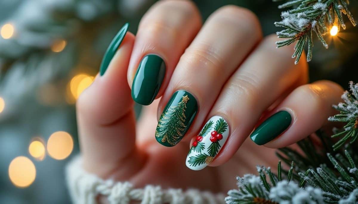 π² Festive Green Christmas Nails: Forest-Inspired Magic π