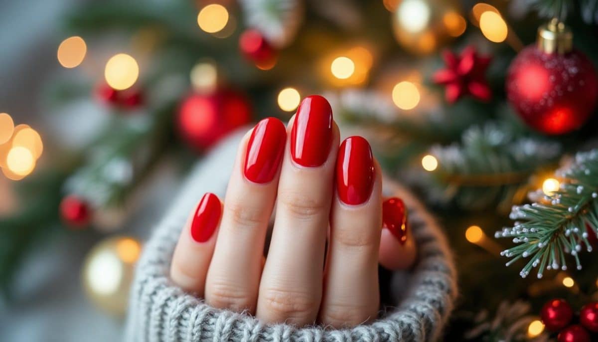 Red Christmas Nails: Festive Classic Manicure Tutorial ππ