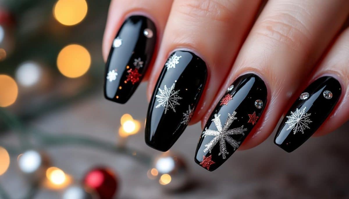 discover the ultimate black christmas nails tutorial and create an edgy holiday manicure that stands out. perfect for adding a bold twist to your festive look!